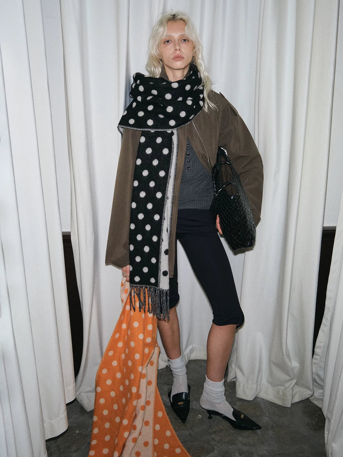 TRIA SELECT | CLASSIC POLKA DOT SCARF【ID:TN00128】