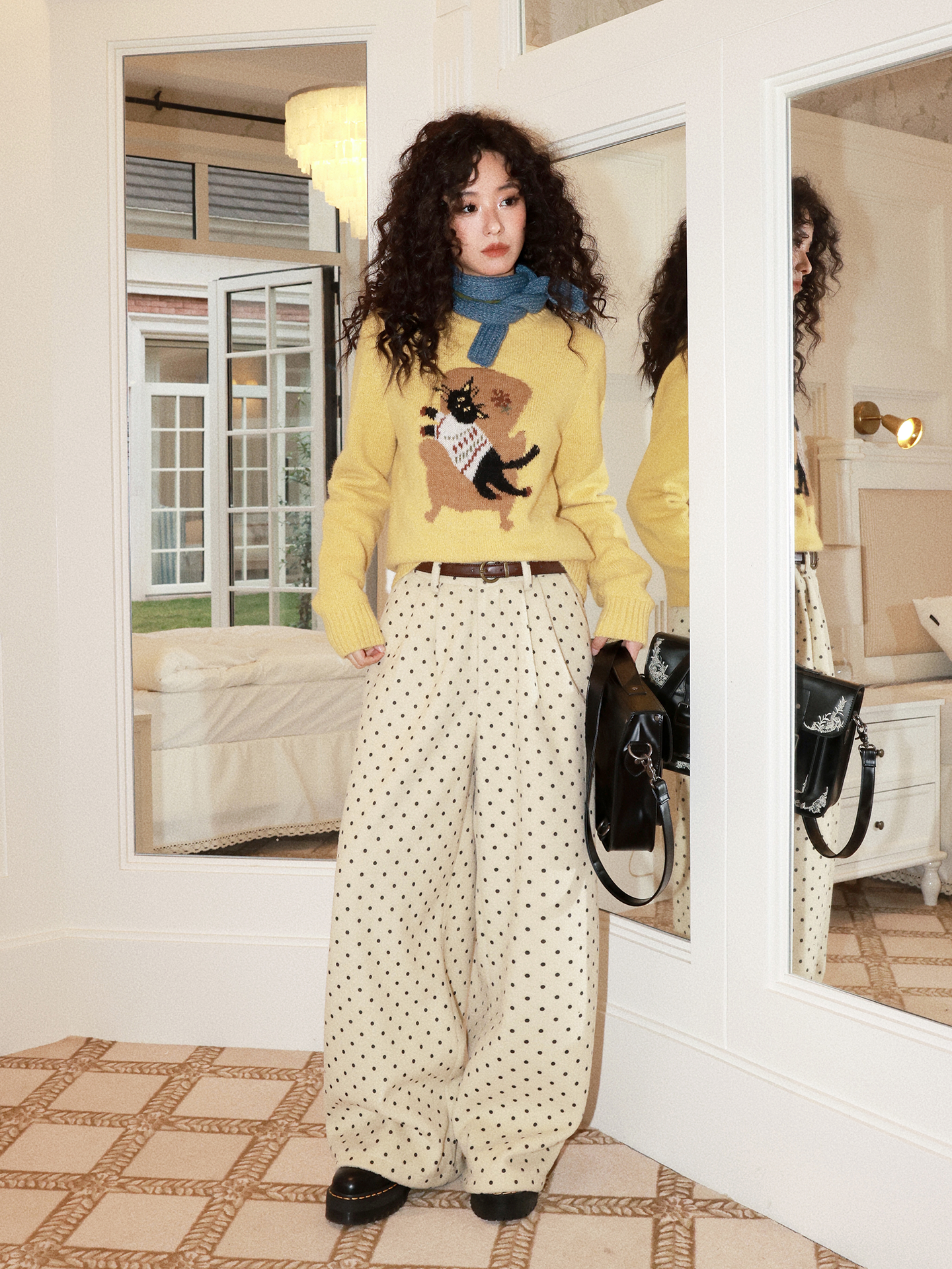 化学少女 | POLKA DOT CASUAL WOOL PANTS【ID:TN00155】