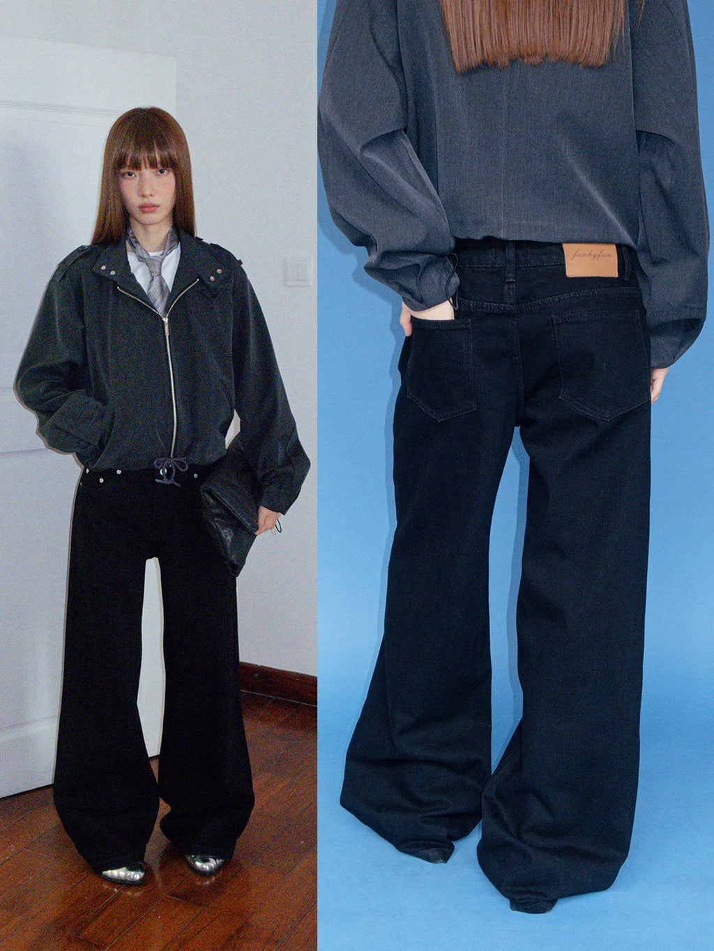 FUNKYFUN | CASUAL RIVET TWILL JEANS【ID:TN00182】