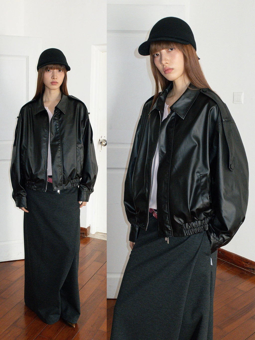 FUNKYFUN | RUBBERIZED MATTE LEATHER JACKET【ID:TN00175】