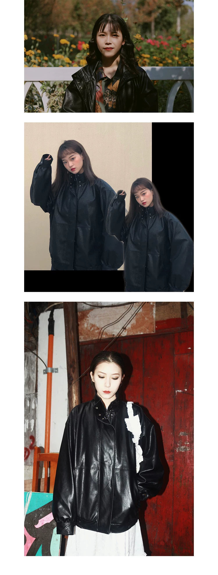 化学少女 | RETRO BIKER JACKET WITH BOA【ID:TN00144】