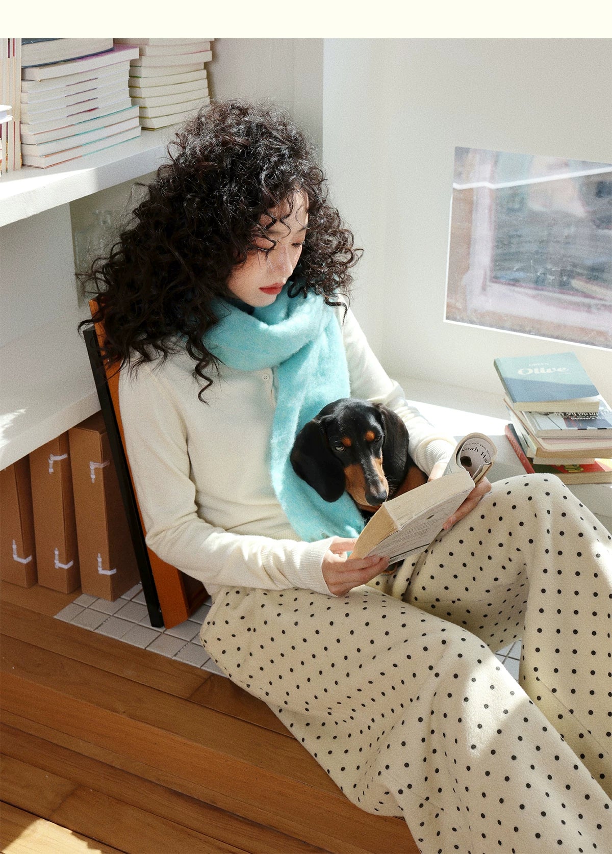 化学少女 | POLKA DOT CASUAL WOOL PANTS【ID:TN00155】