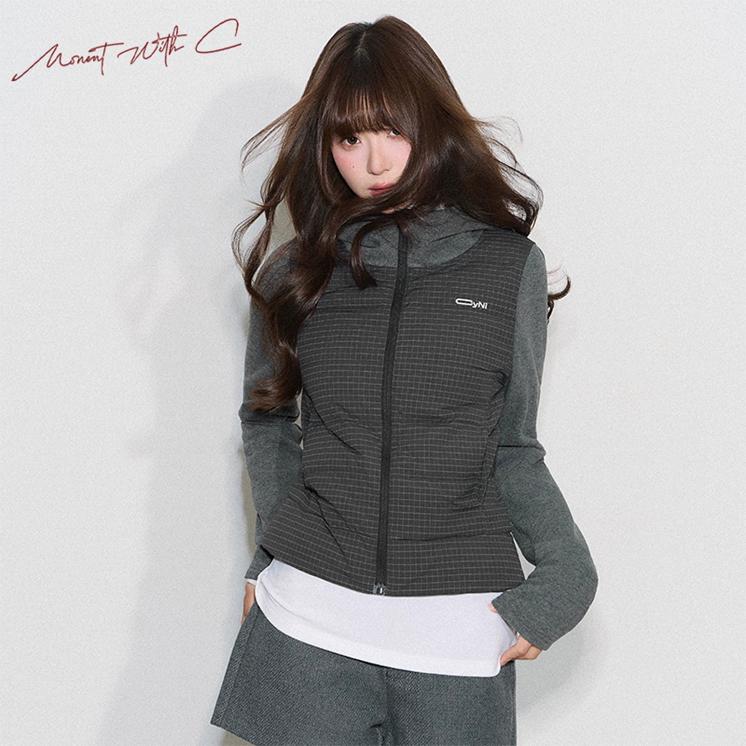 THELIGHT | PLAID SPLICE HOODED JACKET【ID:TN00094】