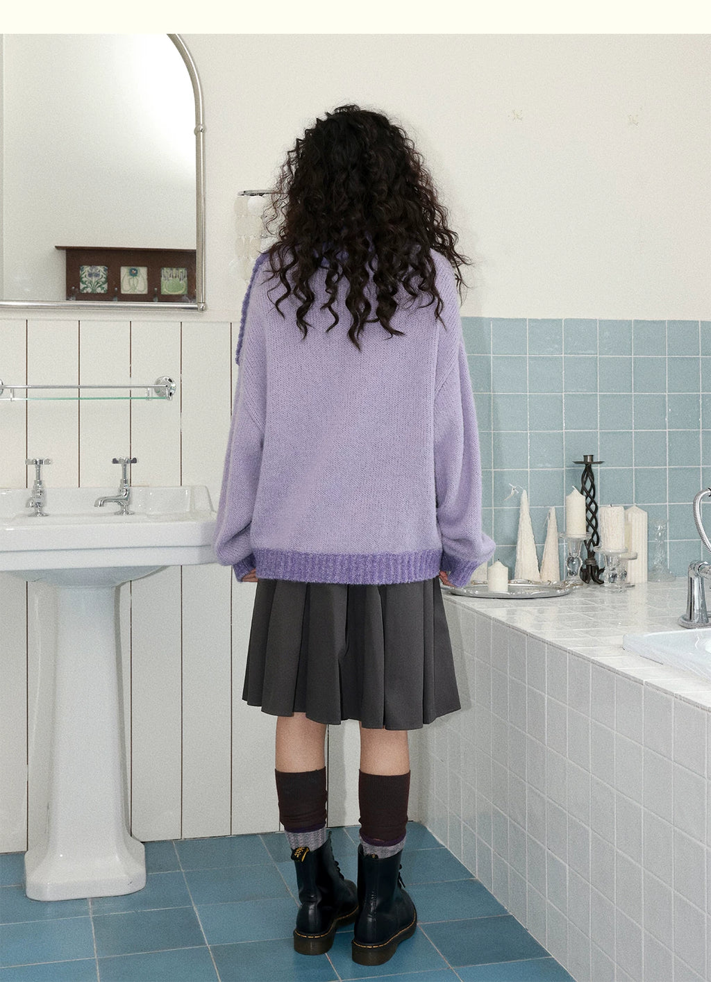 化学少女 | PURPLE KNIT PULLOVER SWEATER【ID:TN00153】