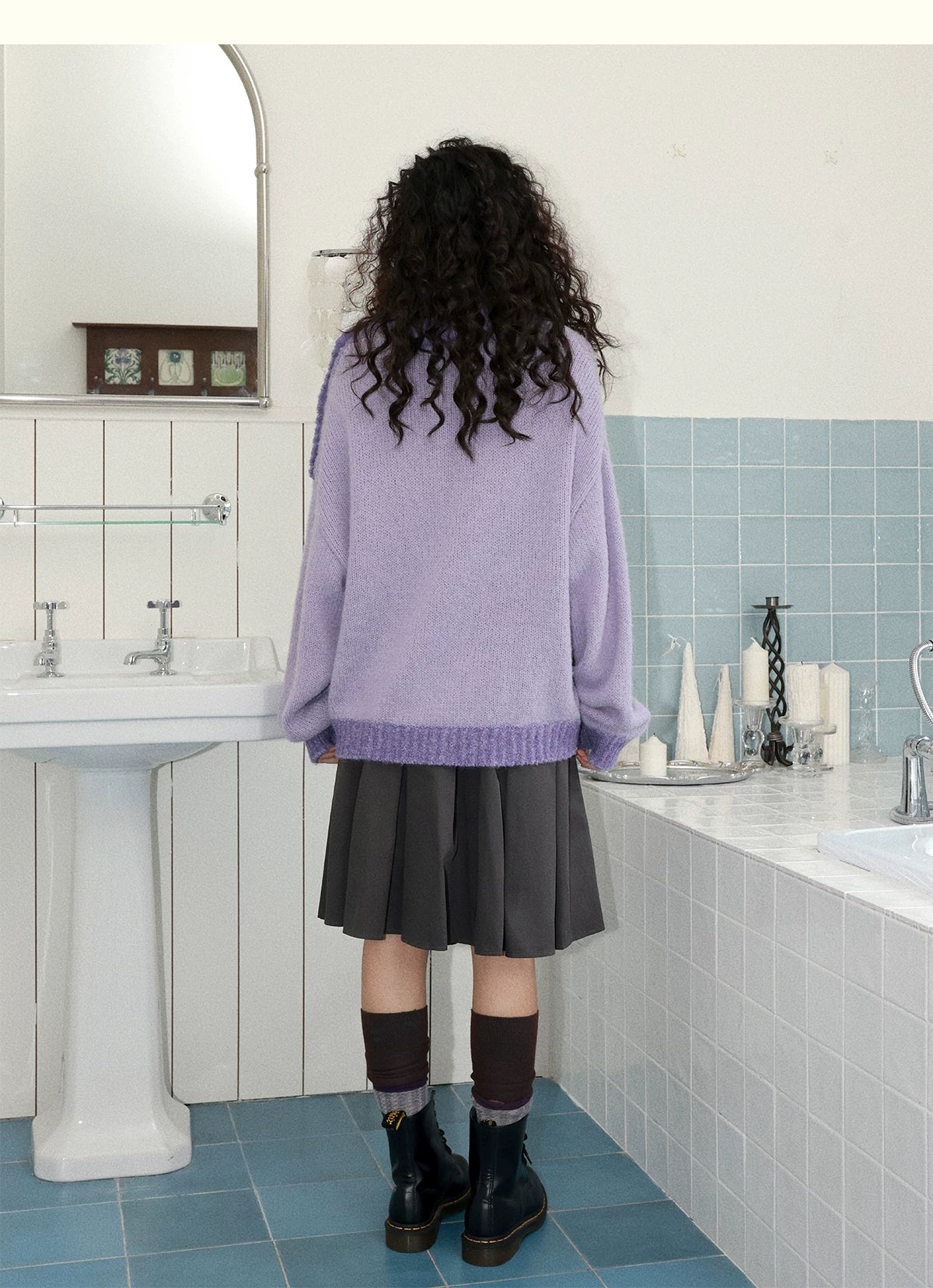 化学少女 | PURPLE KNIT PULLOVER SWEATER【ID:TN00153】