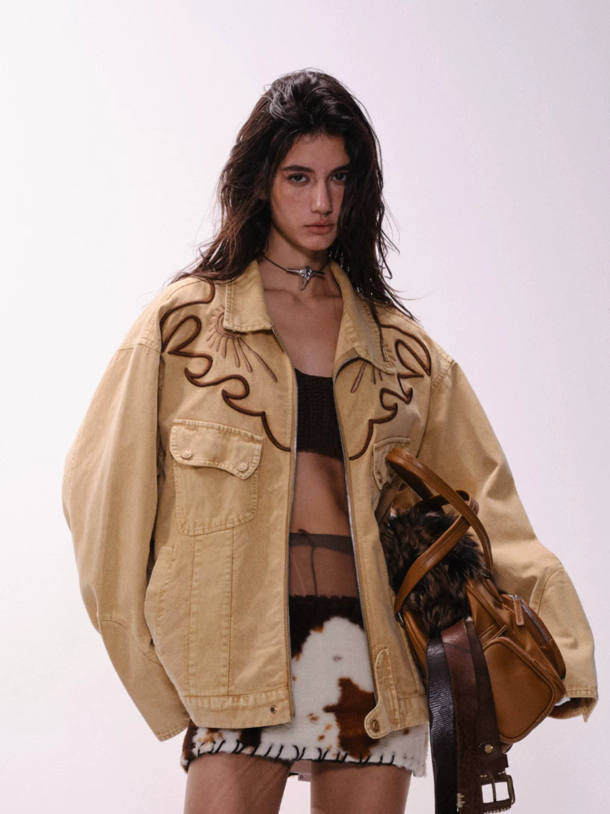 RETRO EMBROIDERED DENIM JACKET