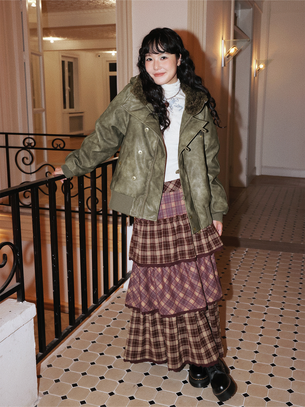 化学少女 | RETRO LEATHER DOWN PARKA【ID:TN00152】