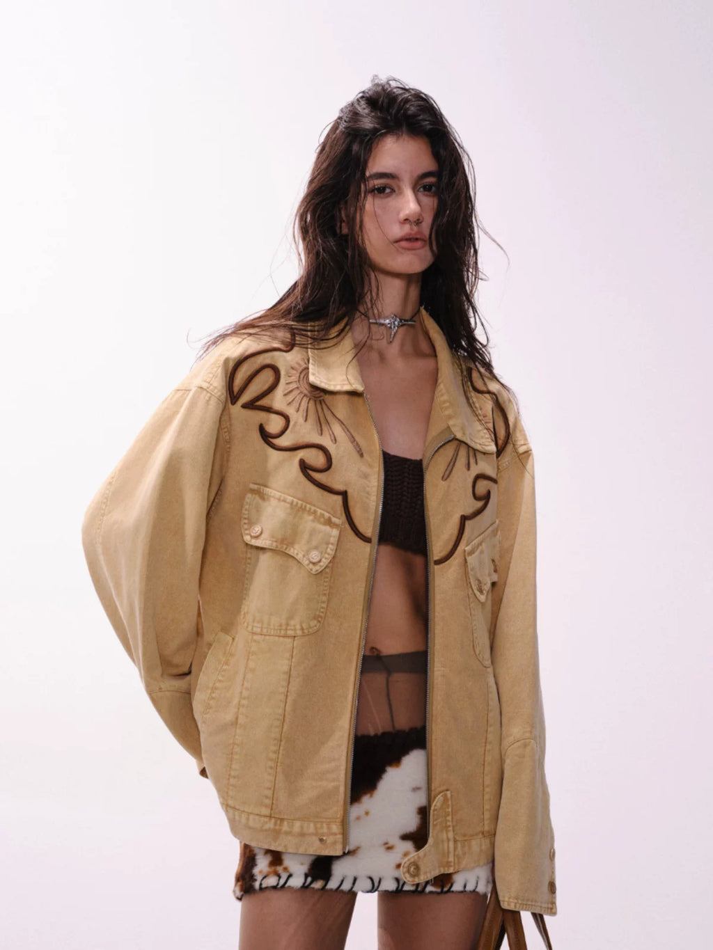 RETRO EMBROIDERED DENIM JACKET