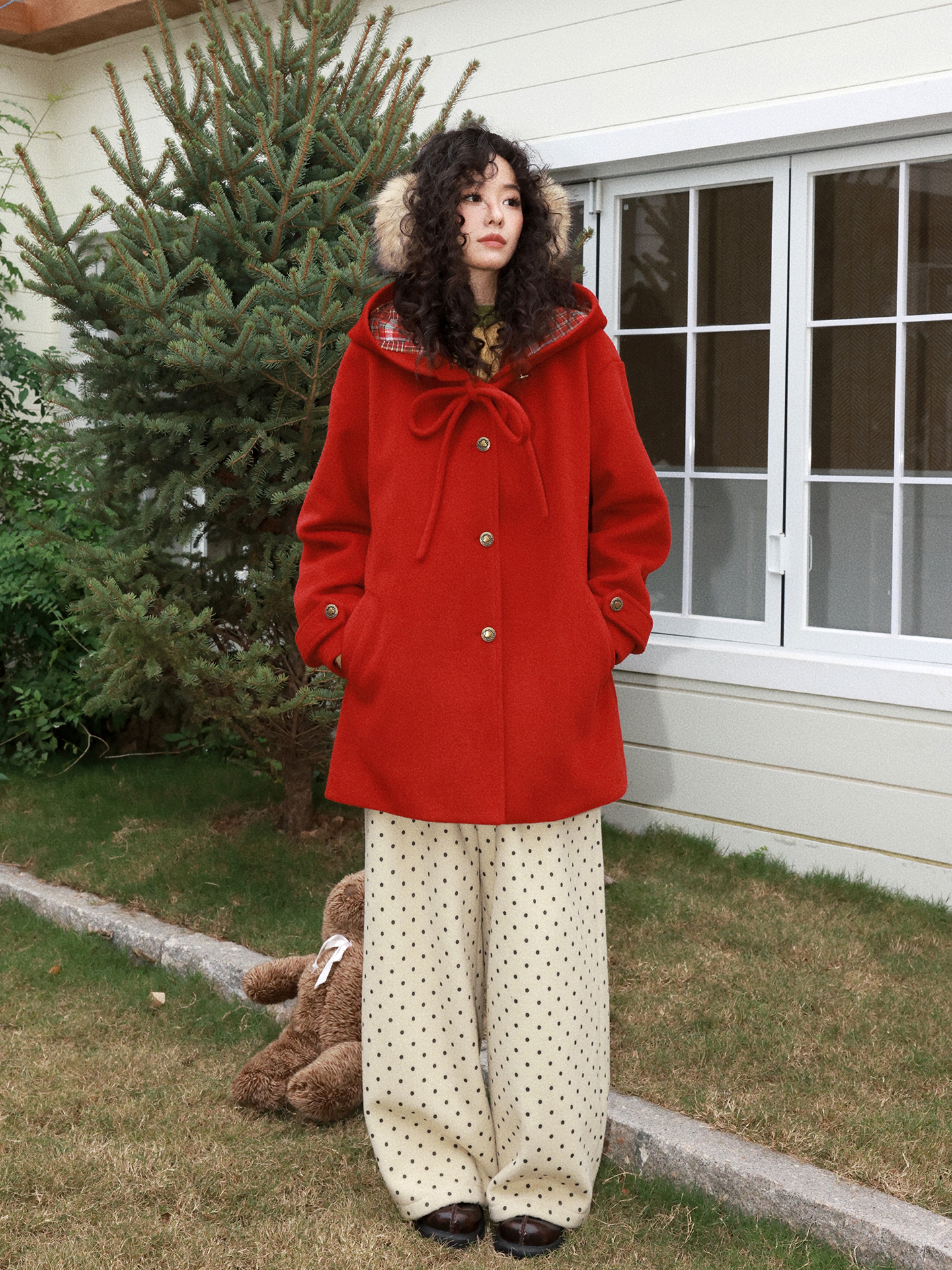 化学少女 | POLKA DOT CASUAL WOOL PANTS【ID:TN00155】