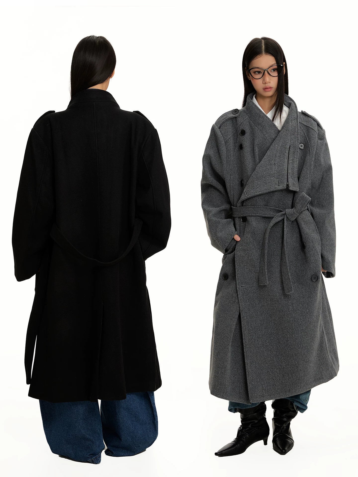 WOOL LONG COAT FOR CASUAL ELEGANCE