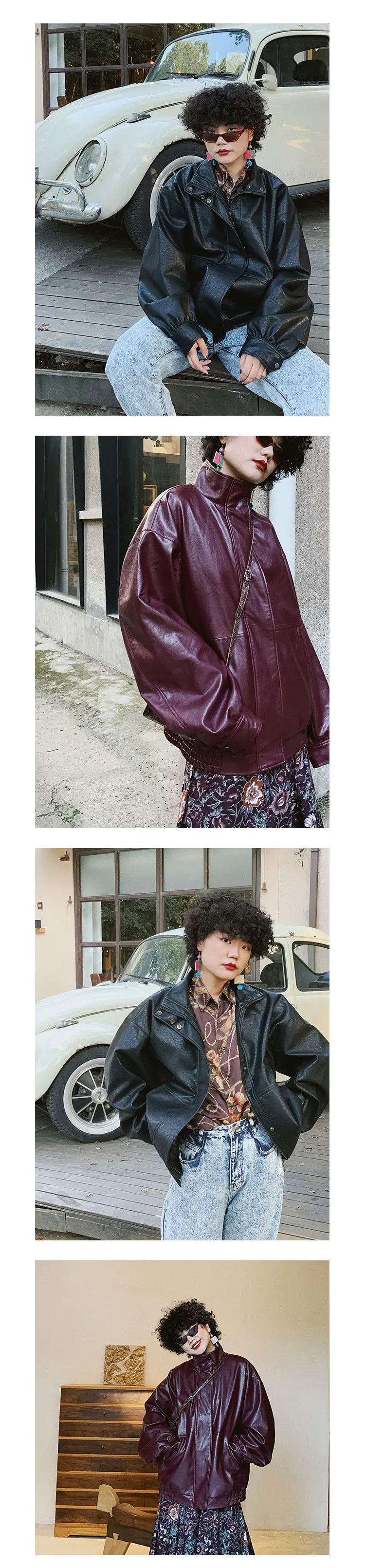 化学少女 | RETRO BIKER JACKET WITH BOA【ID:TN00144】