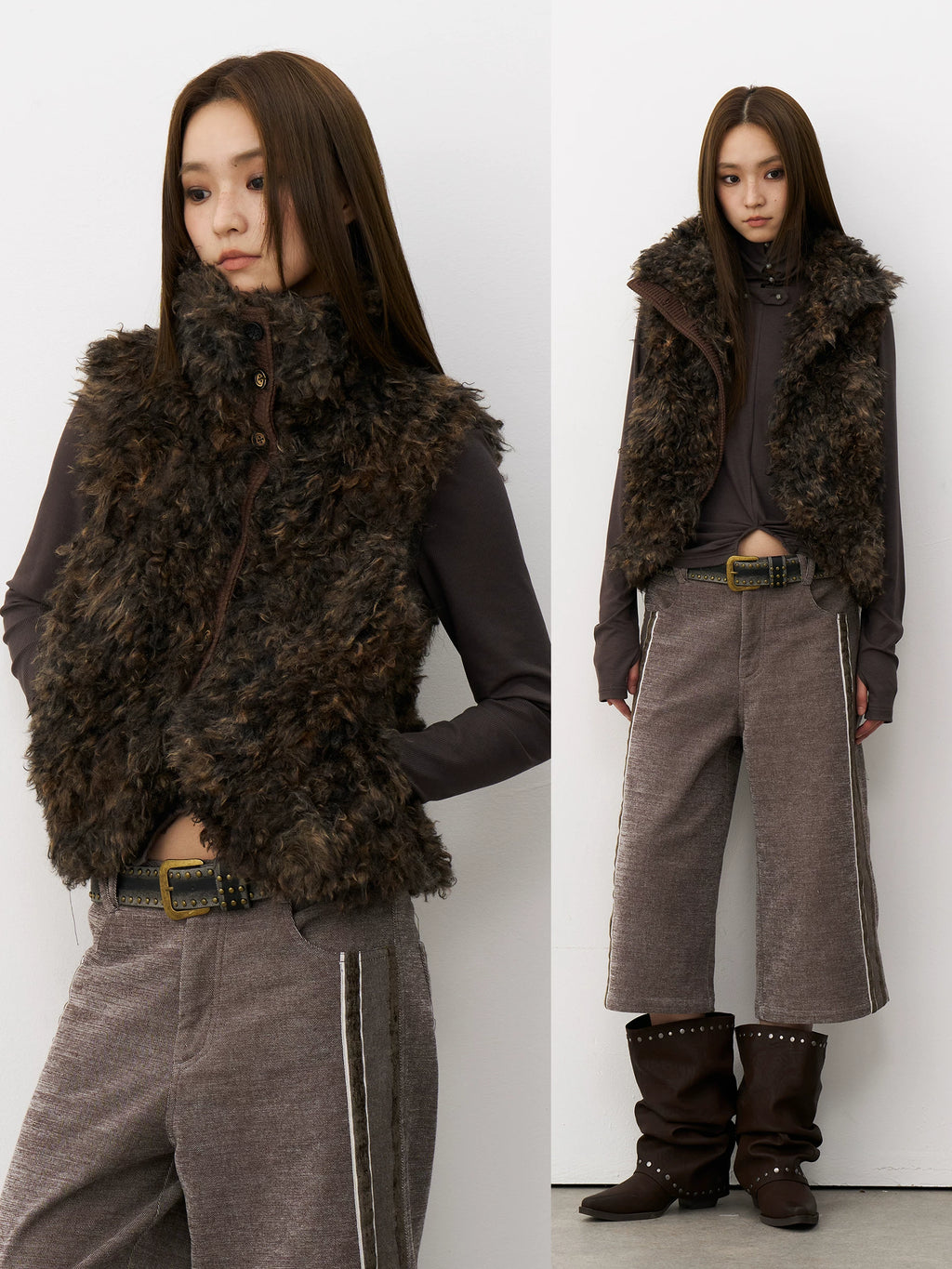 THELIGHT | WARM PLUSH VELVET VEST【ID:TN00102】