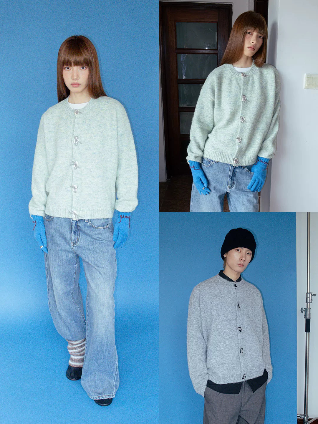 FUNKYFUN | COLORFUL KNIT CARDIGAN SWEATER【ID:TN00170】