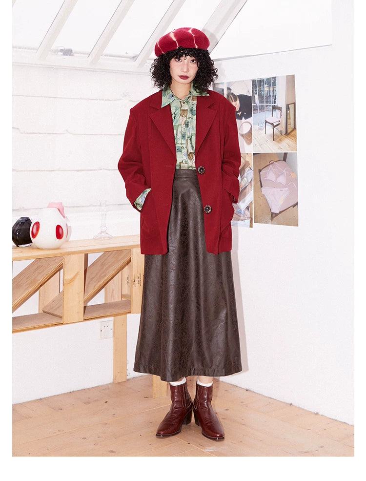 化学少女 | RETRO PRINTED A-LINE SKIRT【ID:TN00143】