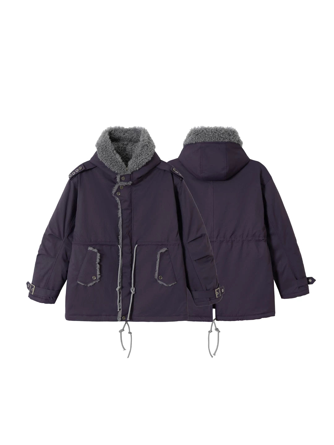 HOODED WOOL COTTON JACKET