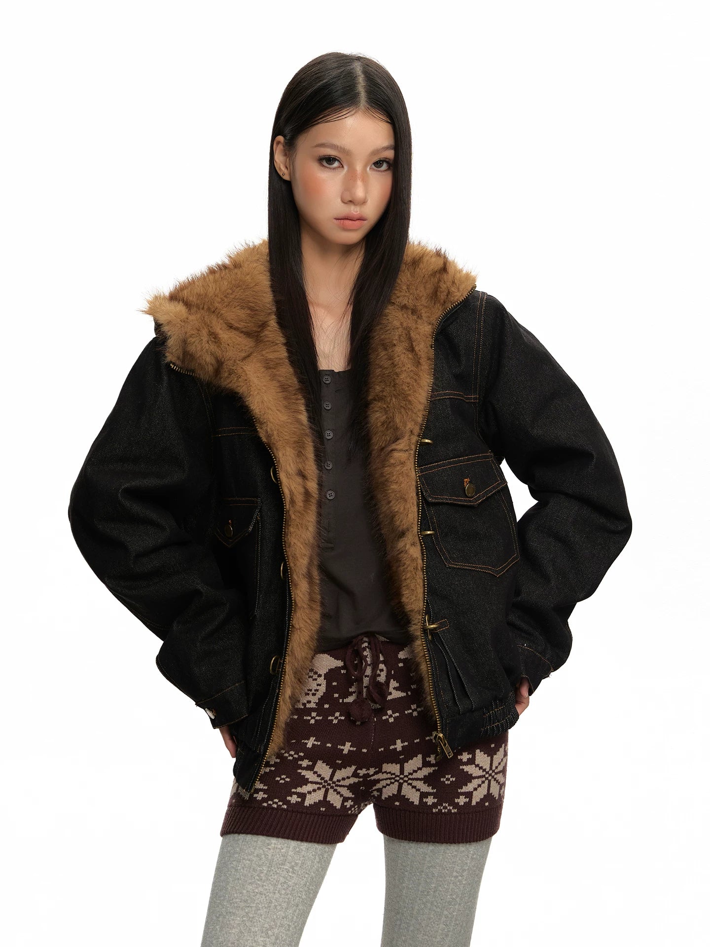 RETRO HOODED DENIM JACKET