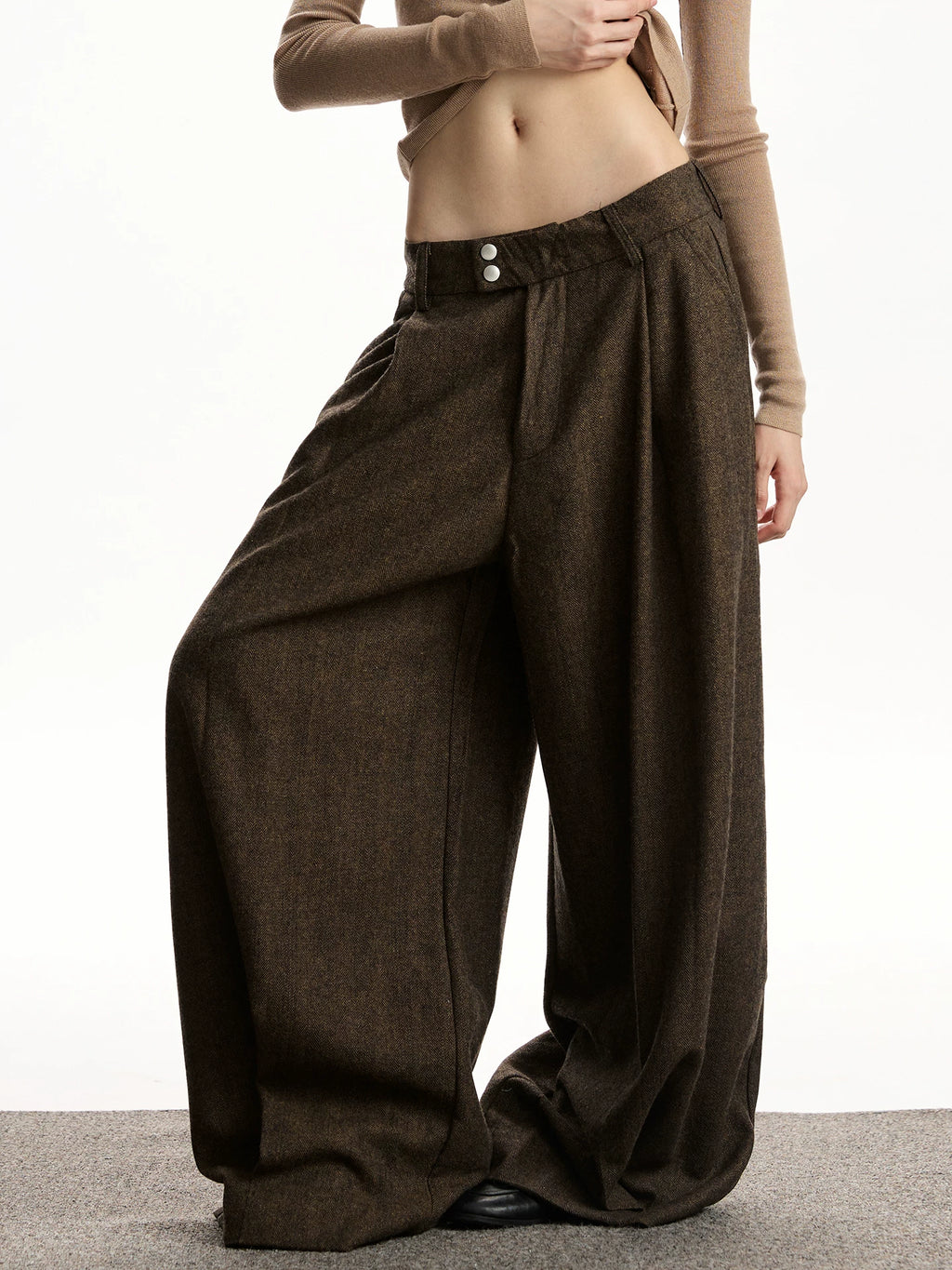 VATTY | VINTAGE WOOL BLEND WIDE LEG PANTS【ID:TN00206】