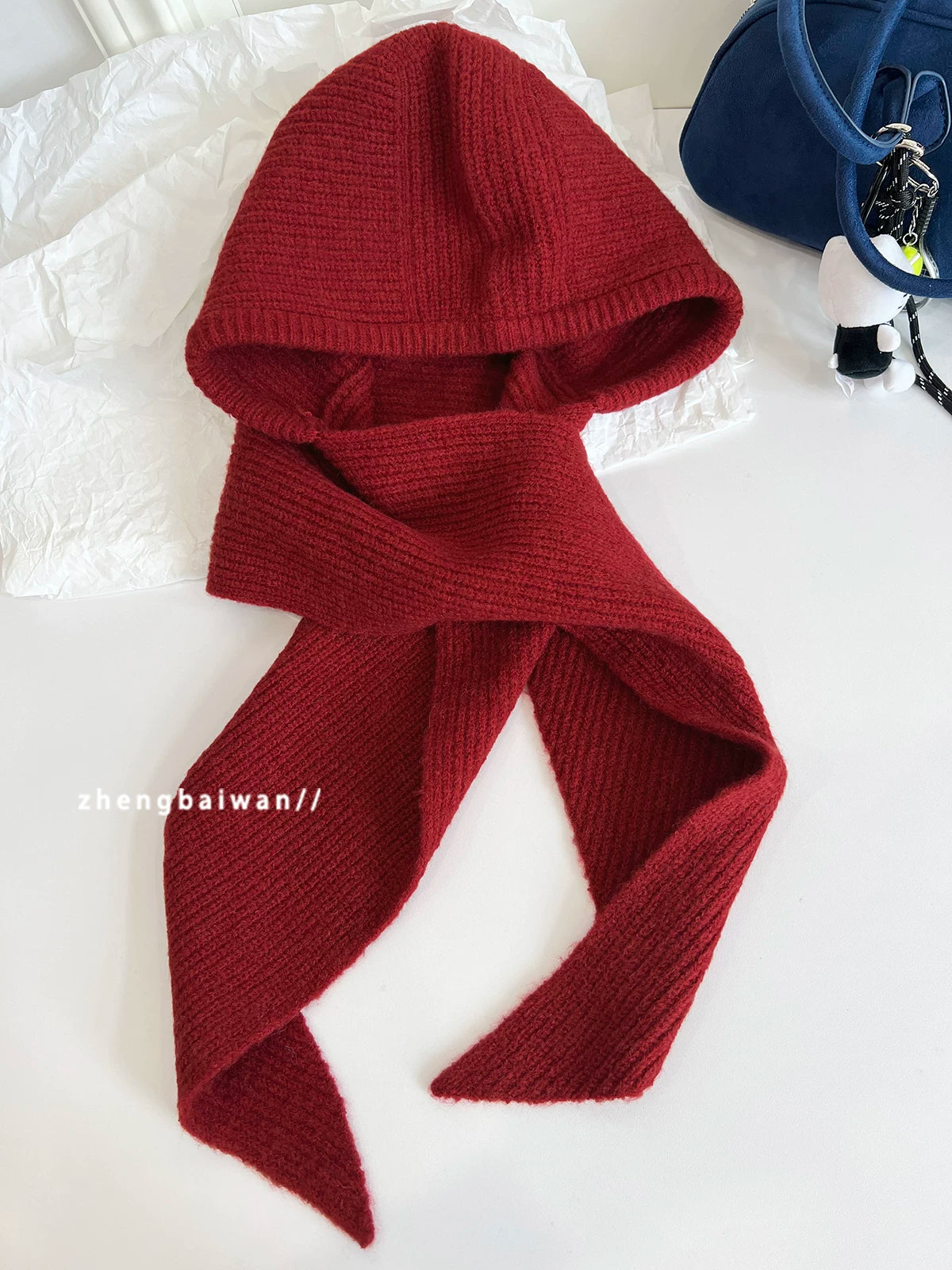 TRIA SELECT | KNITTED HOODED SCARF HAT SET【ID:TN00088】