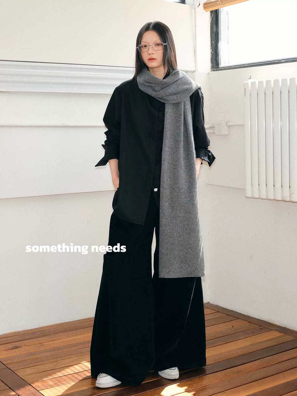 TRIA SELECT | CLASSIC KNITTED WOOL SCARF【ID:TN00129】