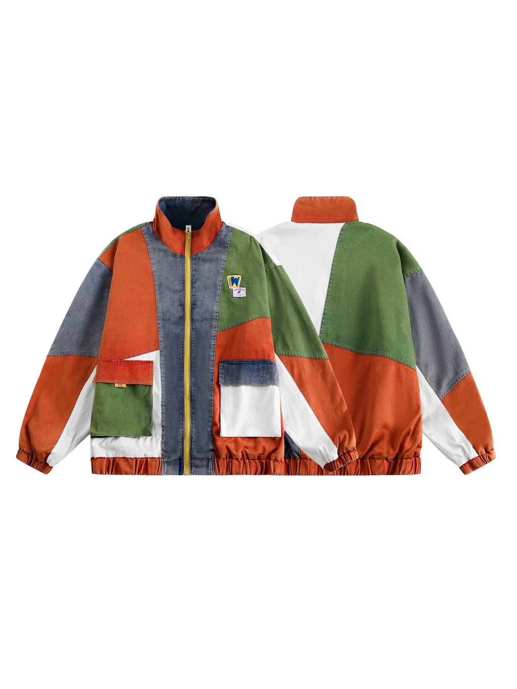 COLOR BLOCK SPLICING JACKET