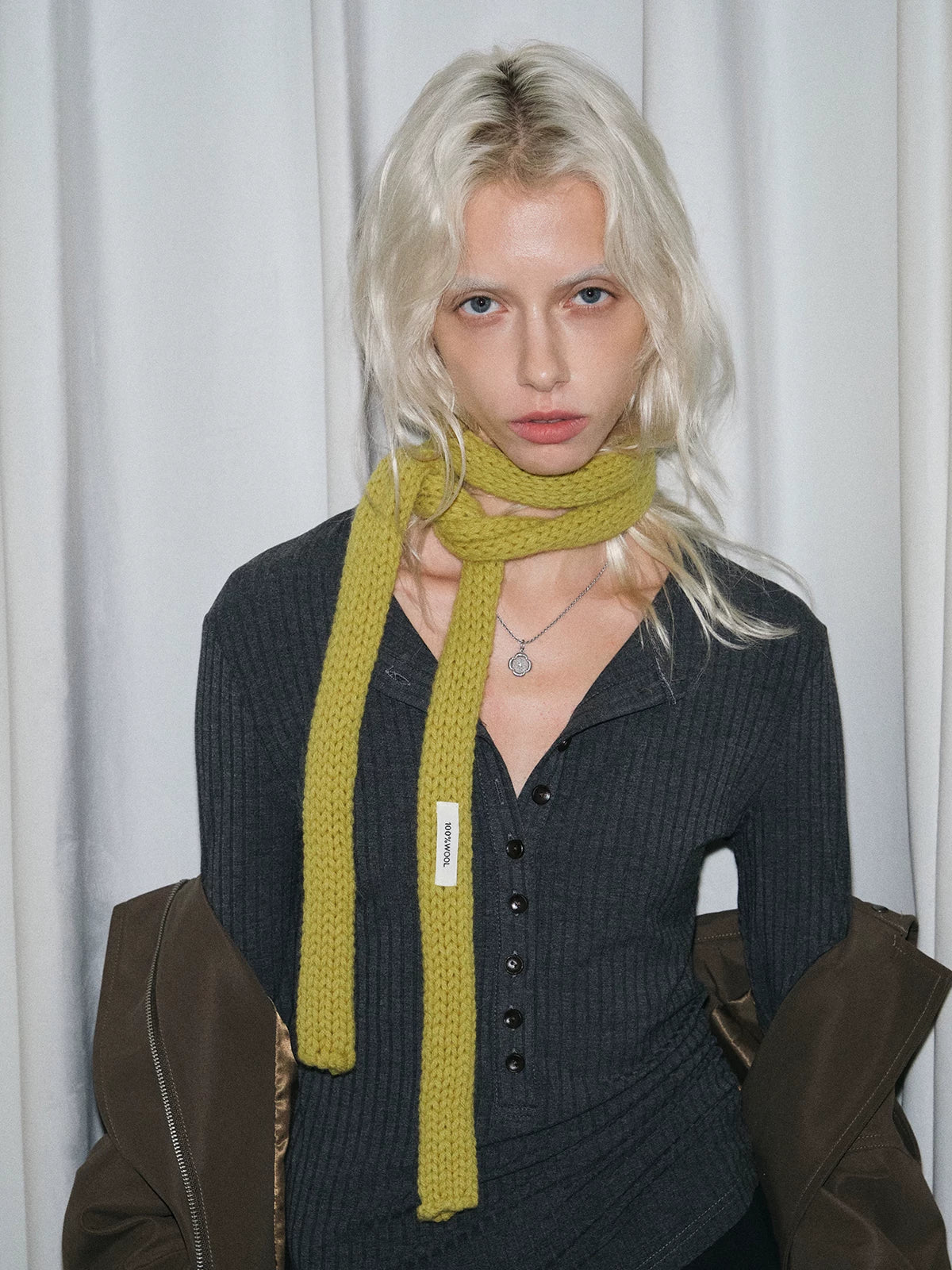 TRIA SELECT | WOOL SOLID COLOR NECK SCARF【ID:TN00137】