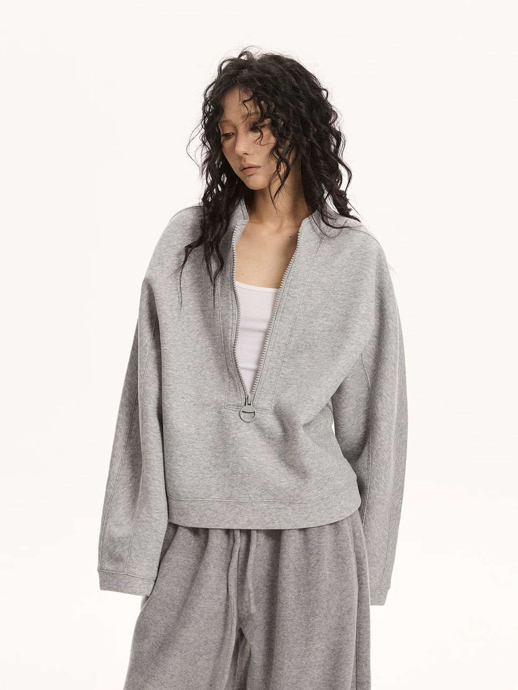 CHIC ZIPPER SWEATER TOP