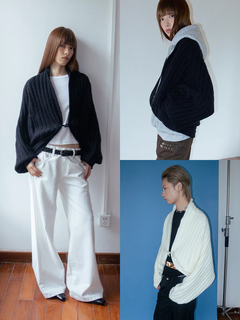 FUNKYFUN | CHUNKY KNIT BATWING SWEATER COAT【ID:TN00183】