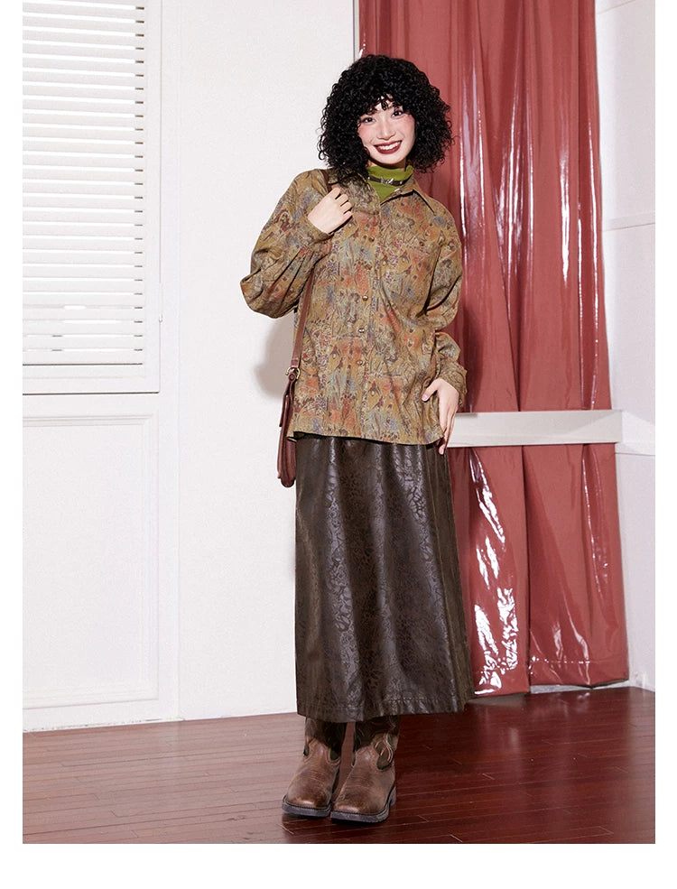 化学少女 | RETRO PRINTED A-LINE SKIRT【ID:TN00143】