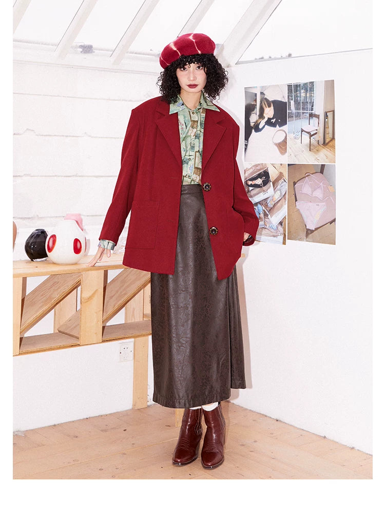 化学少女 | RETRO PRINTED A-LINE SKIRT【ID:TN00143】