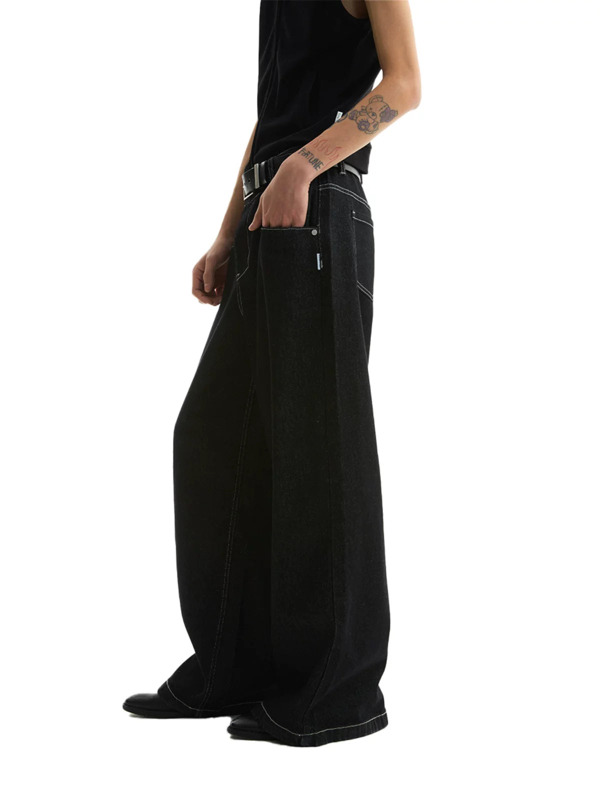 FUNKYFUN | BRIGHT STITCH WIDE LEG JEANS【ID:TN00176】