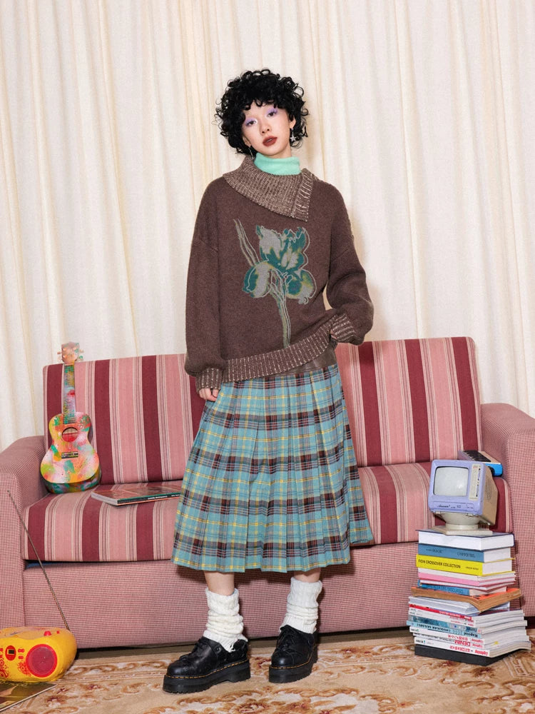 化学少女 | VINTAGE PATCHWORK MIDI SKIRT【ID:TN00163】