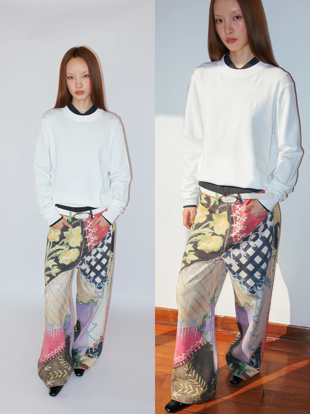 FUNKYFUN | FUNKY COLLAGE PRINT CASUAL PANTS【ID:TN00188】