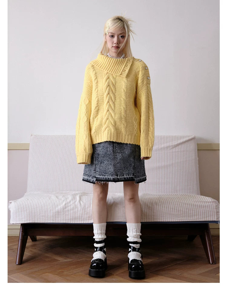 化学少女 | SLOUCHY WOOL MOHAIR SWEATER【ID:TN00147】