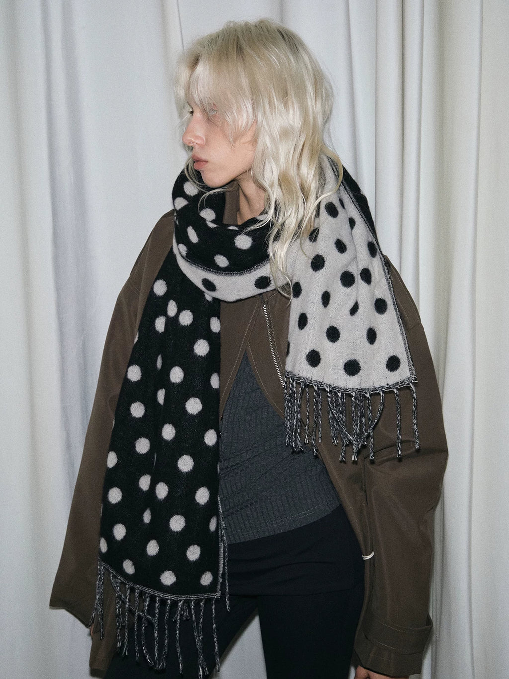 TRIA SELECT | CLASSIC POLKA DOT SCARF【ID:TN00128】