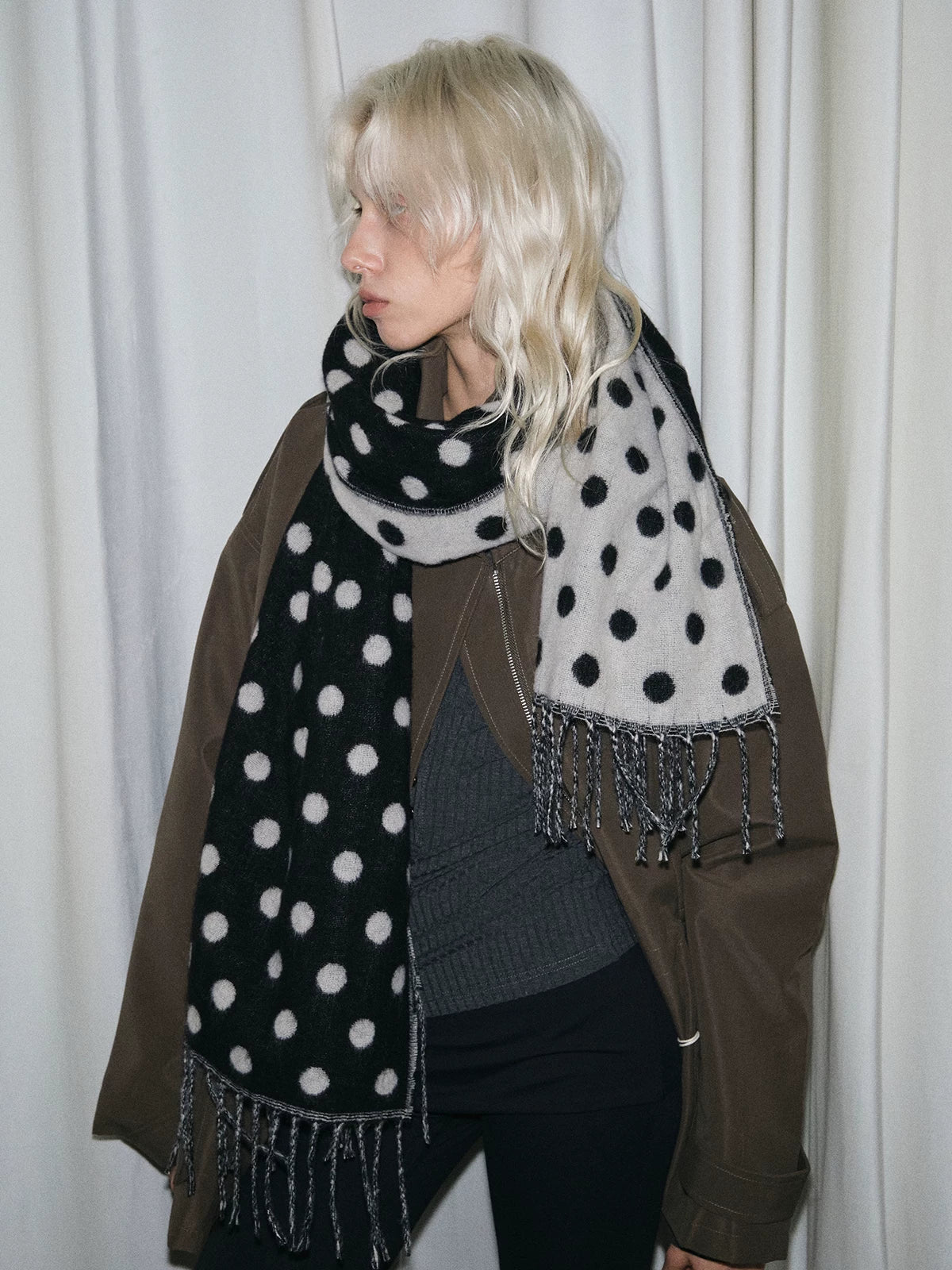 TRIA SELECT | CLASSIC POLKA DOT SCARF【ID:TN00128】