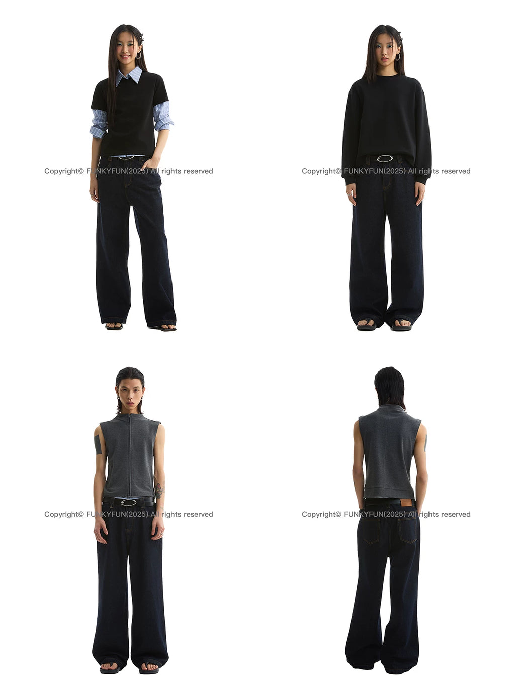 FUNKYFUN | RAW DENIM CASUAL STRAIGHT PANTS【ID:TN00185】