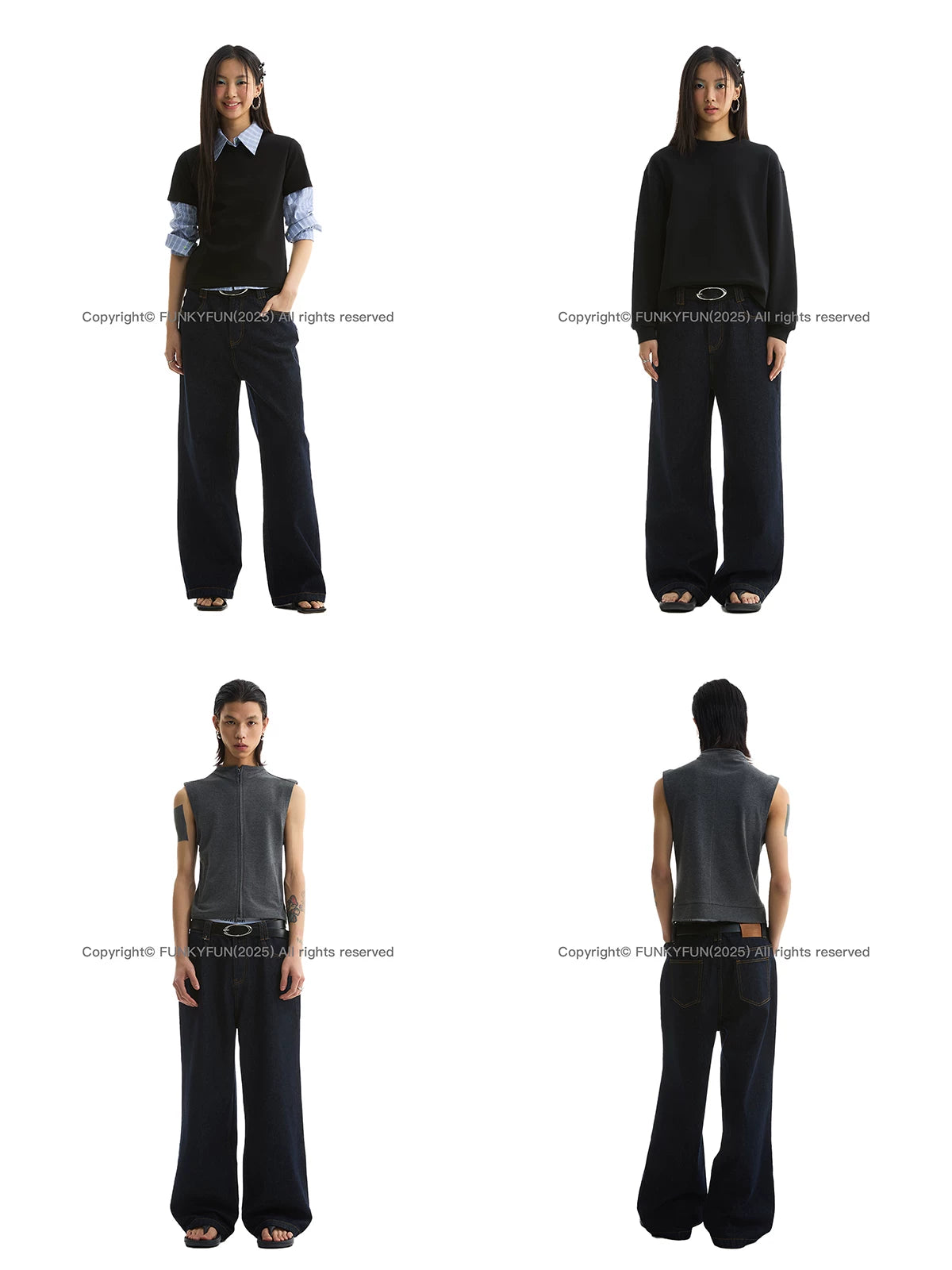 FUNKYFUN | RAW DENIM CASUAL STRAIGHT PANTS【ID:TN00185】