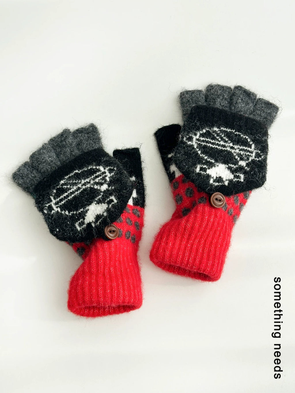 TRIA SELECT | TOUCHSCREEN KNIT FLIP-FLOP GLOVES【ID:TN00140】