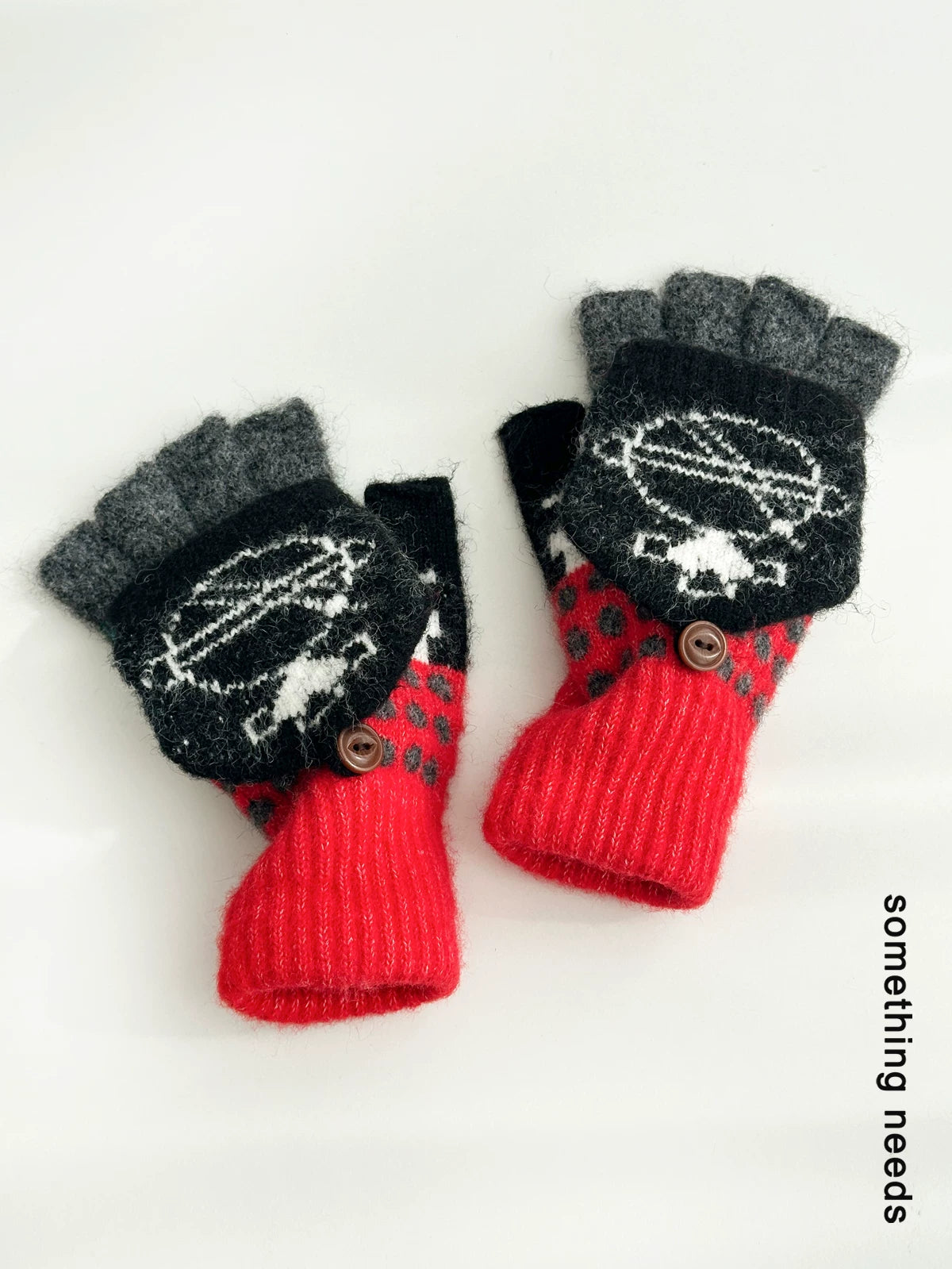 TRIA SELECT | TOUCHSCREEN KNIT FLIP-FLOP GLOVES【ID:TN00140】