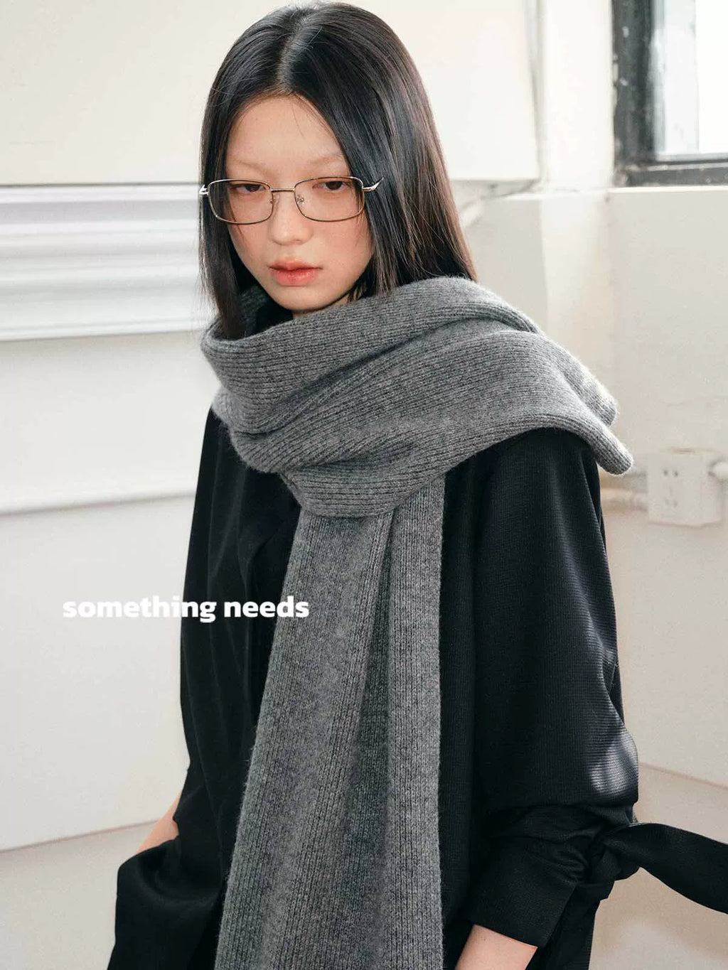 TRIA SELECT | CLASSIC KNITTED WOOL SCARF【ID:TN00129】