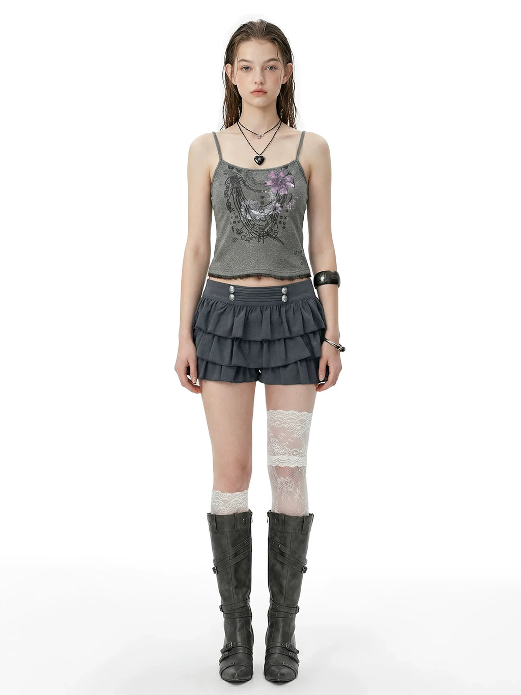 Tiered Ruffle Micro Shorts