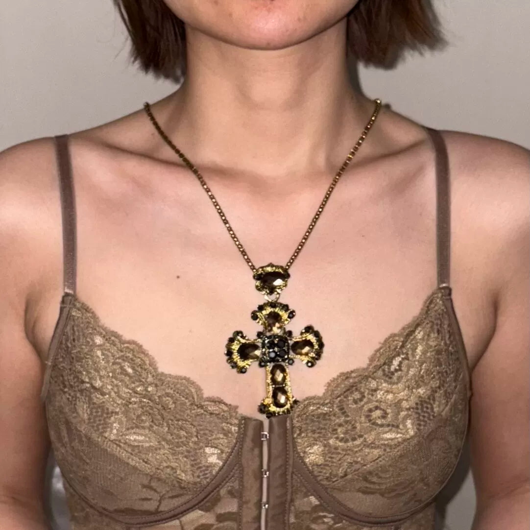 VINTAGE GOTHIC CRYSTAL NECKLACE