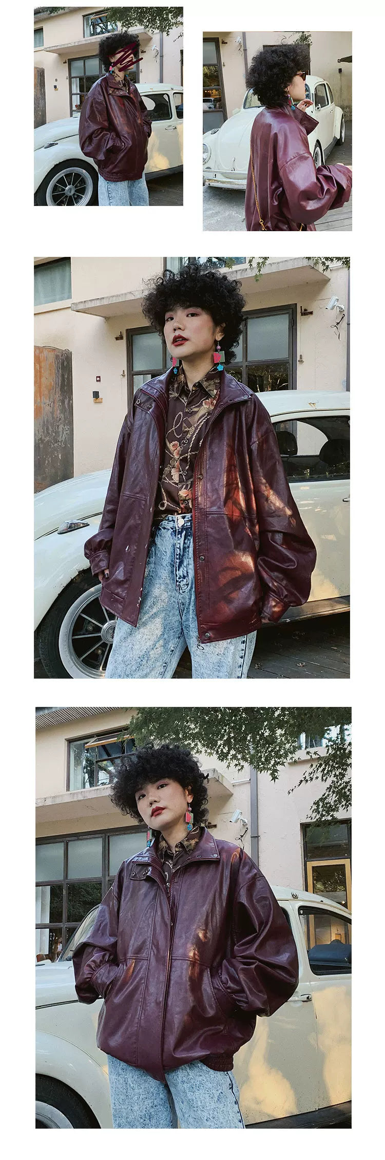 化学少女 | RETRO BIKER JACKET WITH BOA【ID:TN00144】
