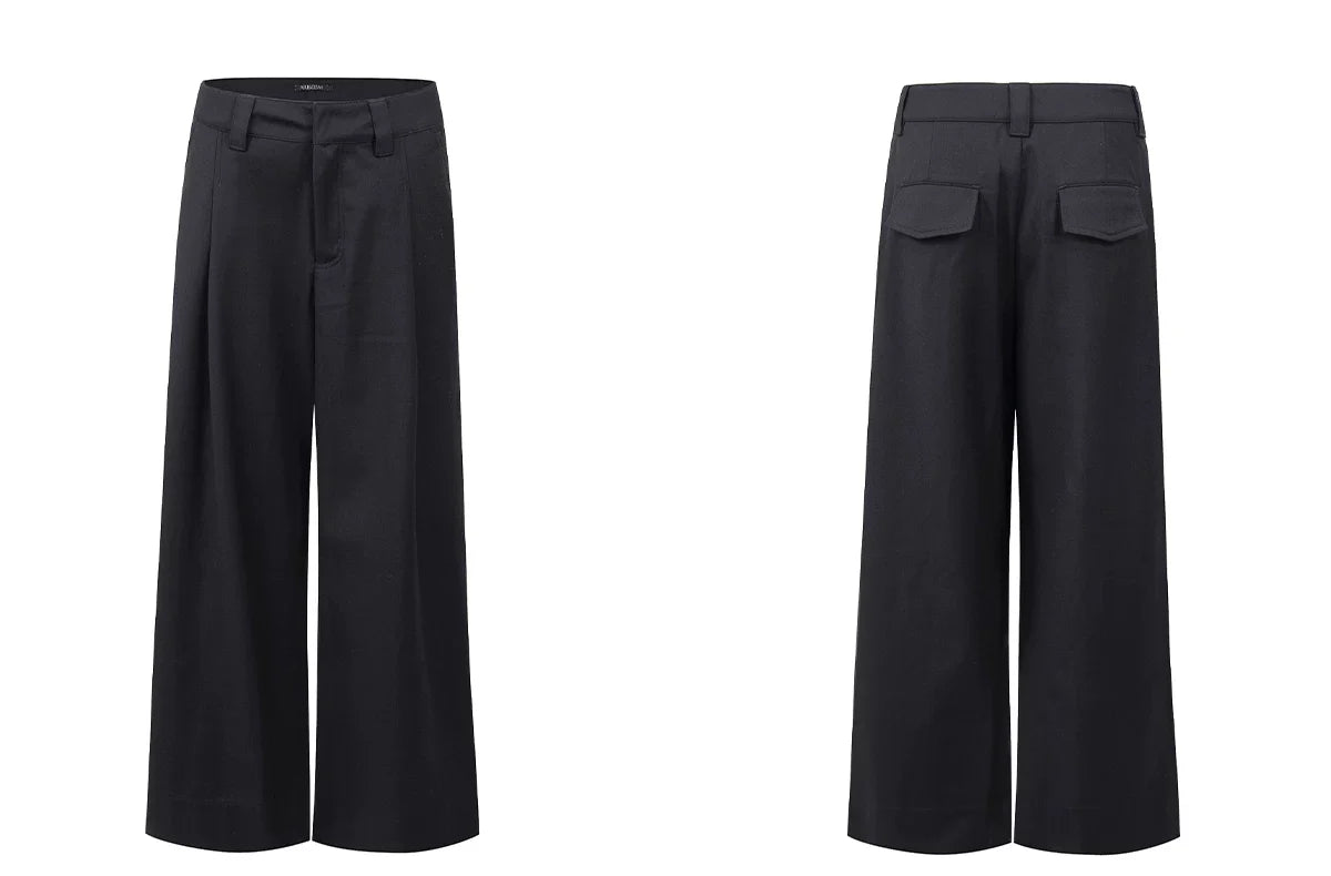 Retro Loose Wide-leg Tailored Trousers