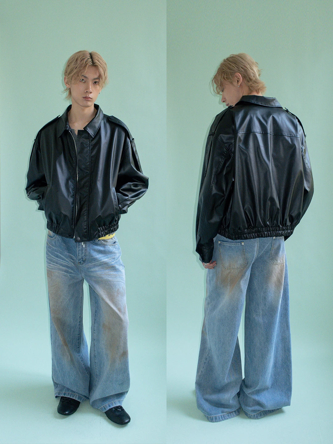 FUNKYFUN | RUBBERIZED MATTE LEATHER JACKET【ID:TN00175】