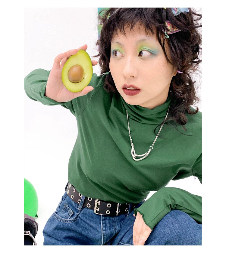 化学少女 | COLOR BOMB KNIT LONG SLEEVE TOP【ID:TN00145】