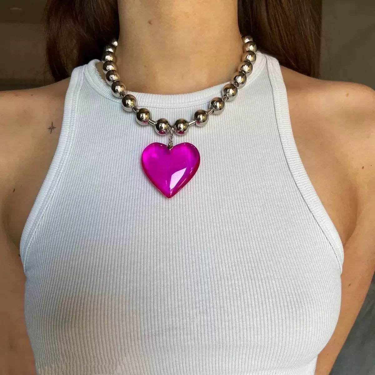 COLORFUL SUMMER HEART NECKLACE
