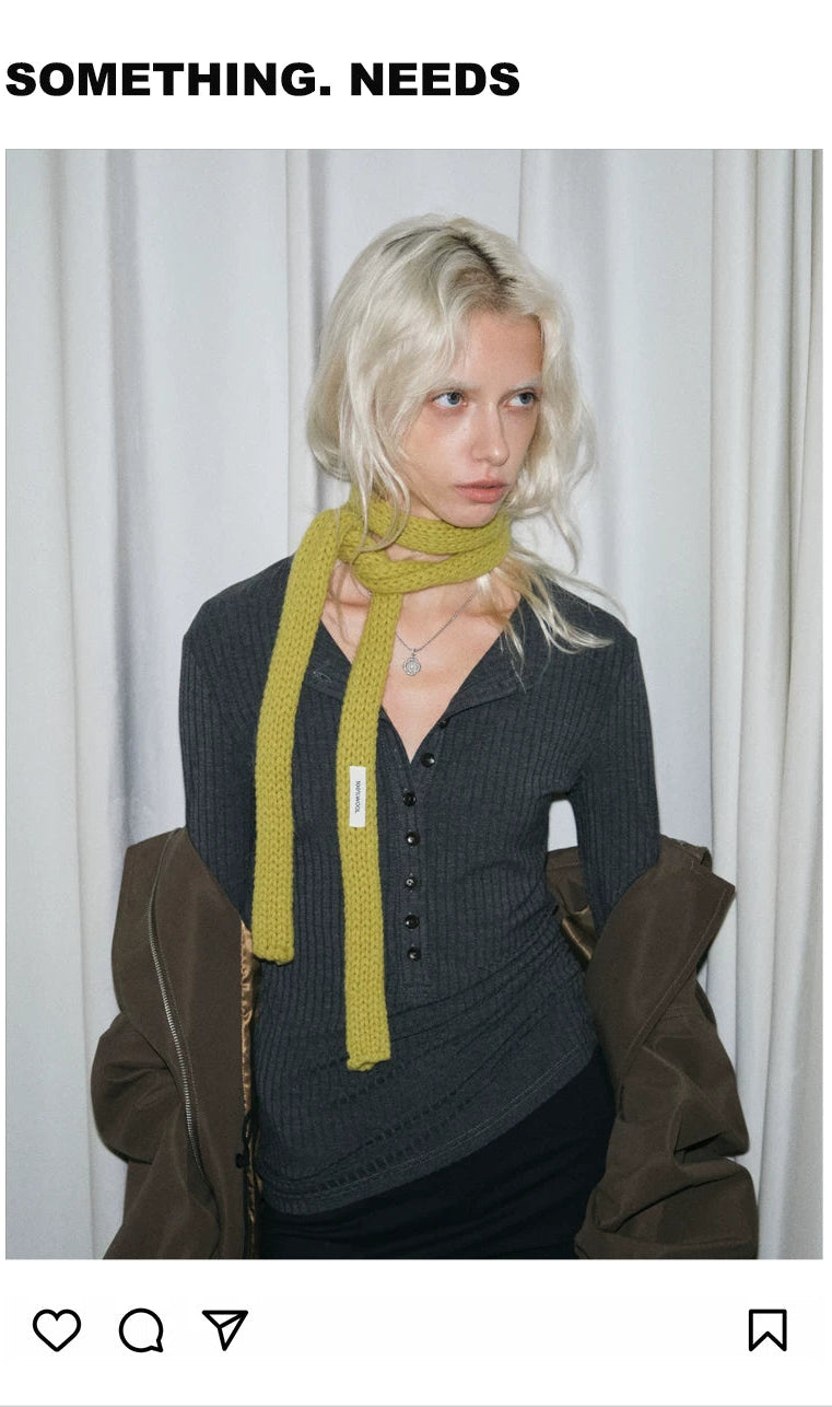 TRIA SELECT | WOOL SOLID COLOR NECK SCARF【ID:TN00137】