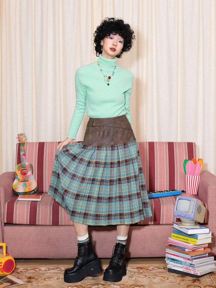 化学少女 | VINTAGE PATCHWORK MIDI SKIRT【ID:TN00163】