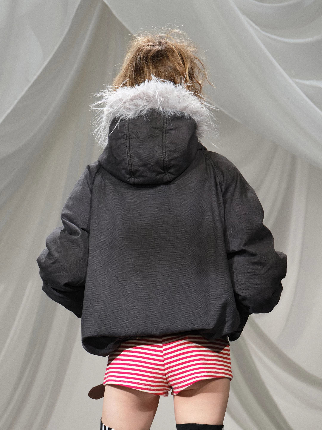 RETRO DECONSTRUCTED ZIPPER JACKET